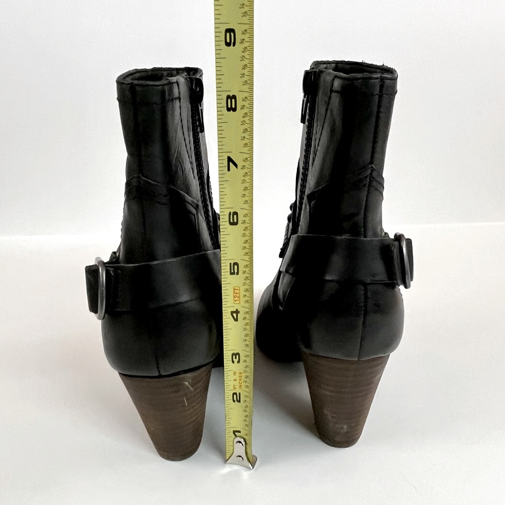Lucky Brand Majoko Black Leather Harness Boot Heeled Bootie Women’s Size 6 - Picture 11 of 15